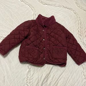 Burgundy Quilted Baby Jacket